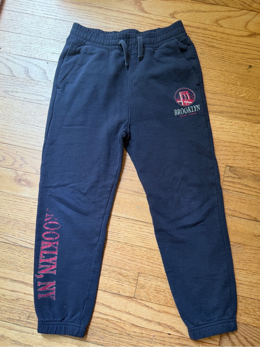 Abercrombie Kids Navy 'Brooklyn' Logo Sweatpants - size 7/8